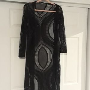 Fashion Nova long Cardigan Lace black xs